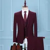 Men's Suits 4XL(Jacket Pants)High-end Brand High Quality Elegant Formal Business Mens Suit 2-piece Wedding Groomsmen Dress Solid Color