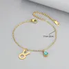 Link Bracelets Fashion Stainless Steel For Women Horoscope Series Accessories Aries Scorpio Kpop Jewelry Gifts