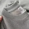 Sweat-shirt à capuche en coton pour hommes, couleur unie, col rond, fin, ample, manches longues, sous-vêtement, printemps et automne