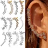 Luxus-Ohrclips, Ohrringe, kein Piercing, für Damen, Kristallschmuck, Einteiler, modischer Trend, Strass, ästhetische Ohrmanschette