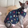 Cat Costumes Sphnx Cat Clothes Cartoon Printing T-Shirt Vest For Kittens Dogs Cotton Coat for Devon Rex Hairless Cat Spring Vest Cat Products HKD230921