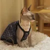 Cat Costumes Sphynx Kattkläder Lätt andningsbara hängslen Hårlösa kattpyjamas Jumpsuit Vest för Sphinx Pet Coat för Summer Outwear HKD230921