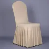 간단한 의자 스커트 커버 웨딩 연회 의자 보호자 슬립 커버 장식 주름 스커트 스타일 의자 표지 탄성 스판덱스