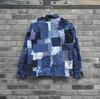 남성용 재킷 전통적인 수제 블루 염색 패치 워크 일본 로브 공장 인디고 주목 빈티지 트렌디 한 재킷 코트