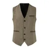 Gilets pour hommes Costume d'affaires formel gilet simple boutonnage 4 boutons col en V dos Patchwork confortable doux Costume gilet