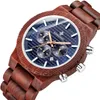 Montre de luxe en bois pour hommes, chronographe lumineux, multifonction, montre-bracelet à Quartz rétro, Sport, 332Z