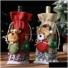 Décorations de Noël Bouteille de vin Er Joyeux décor pour la maison Bonhomme de neige Table Cadeau de Noël Bonne année Navidad Drop Livraison Jardin Festif Dhkrv