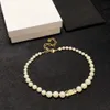23ss designer pearl necklace for Women fashion jewelry Broken Diamond Hanging Tag Beaded Necklaces Including brand box Couple Gift