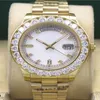 Luksusowe zegarki modowe najwyższej jakości 18 -krotnie żółte złote diamentowe ramki ramki zegarek automatyczny męski zegarek na rękę 268n
