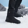 Bottes hommes hiver chaud neige classique travail chaussures décontractées léger épais en peluche fourrure coton tissu plate-forme travail randonnée