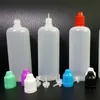 Bottiglie da 120 ml PE Contagocce vuoto LDPE morbido traslucido Bottiglie di plastica da 120 ml con punte lunghe e sottili Tappi a prova di bambino per bottiglia di imballaggio di olio liquido succhi di vapore