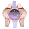 Mode élégante 2021 ciel étoilé Miboni montre à quartz femme améthyste violet étudiants montres verre renforcé minéral belle Wom328O