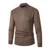 Chandails pour hommes vêtements intérieurs pull à col rond Section épaisse tricoté chaud couleur unie pull chemise à bascule hauts