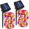 Luz LED Solar de 42M y 400Leds, lámpara de adorno para exteriores, cadena de luces solares de hadas para jardín, decoración navideña impermeable para jardín y exteriores