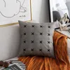 Pillow Light Luxury Style Pillowcase Gray Leather Home Living Room Sofa Bedroom Bed Model Decor Imitation Cover