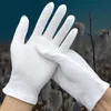 Five Fingers Gloves 20Pairs White Cotton Work for Dry Hands Handling Film SPA Ceremonial High Stretch Household Cleaning Tools 230921