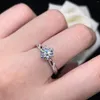 Cluster Ringen Fantastische 2Ct 8mm D Kleur VVS1 Moissanite Engagement Diamond Ring AU750 18K Wit Goud Top Kwaliteit vrouwelijke Sieraden