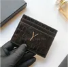 модель -дизайнерские женские держатели карт икры Croco Lambskin Mini Wallet Pure Color Кожа галька текстура роскошная черная кошелька с коробкой