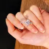 Klusterringar mode moissanite solid 14k vita guld matchande ring set bröllop engagemang stapel för kvinnor med certifikat