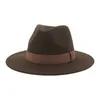 Breda randen hattar hink hattar kvinnors hatt män fedora hattar breda grim bälte bandband solid klassisk formell klänning bröllop fedora hattar för män sombreros de mujer 230921