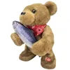PLUSH DOLLS 8 SONGE Strange Fish-Hugging Bear Doll Violent Bear Plush Dancing Twisting and Singing Bear Plush Electric Toy 230921