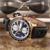 Luxury Watch for Man Quartz Stopwatch Mens Chronograph Watches Rostfritt Steel Wrist Watch Läderband CP212807