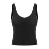 2023New Women's Inner Padd Yoga Top Tank with Bra-70女性スポーツショートベストフィットネスランニングシャツジムトレーニング服デザイナー