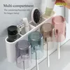 歯ブラシホルダーECOCO WALL Mount Tooth Brush Holder自動歯磨き粉スクマイザーディスペンサー多機能バスルームアクセサリーオーガナイザーラック230921