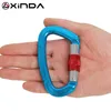 Carabiners Xinda 2-40PCSプロフェッショナルロッククライミングカラビナー25knロックD字型安全バックル屋外安全保護カラビナー機器230921