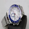 Zegarki Men Automatyczny CAL 4161 Ruch chronografu Niebieski ramka ceramiczna eta zegarek męski 904L stal GMF 116680 Valjoux 116680 GM WRIS315B