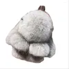 Keychains Genuine Pompom Keychain Fluffy Soft Bag Purse Charm Backpack Detachable Key Ring