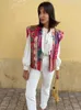 Coletes femininas vintage impressão flor cardigan colete mulheres estilo nacional sem mangas causal coletes 2023 outono moda feminina alta