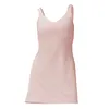 LU-1452 Kvinnors sport Yoga Dress Tennis Dress Yoga Outfit Workout Nylon High Elastic Breatble Dress med en bröstkudde