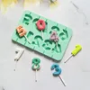 Baking Moulds 0-9 Numbers Shape Lolli Silicone Mold 3D Hand Made Sucker Sticks Chocolate Cake Jelly Candy With Party Decoration