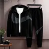 Men's Tracksuits Fall/Winter 2023 Men's Sportswear Casual Suit Men's Hooded Cardigan Sportswear Running Wear Two Piece Set Mens Joggers Set L230921