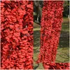 Ghirlande di fiori decorativi 20 pezzi 1 M / 2 M Ghirlanda di glicine Fiore di seta artificiale Vite per la decorazione domestica del giardino di nozze Rattan Hang Dhv1Y