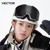 Skidglasögon Vector Brand Children Snowboard Glasögon för skidåkning UV400 SKYDD SNOY ANTI FOG MASK 230921