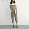 Kvinnors jumpsuits rompers jumpsuits kvinnor solid enkel corduroy suspender övergripande studenter flickor söta harajuku sommar lös populär fritid daglig kvinnlig l230921