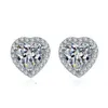 Wholesale 0.5 Carat Moissanite Diamond Heart Cut Stud Earrings Vvs Moissanite Stud Earrings for Men Women