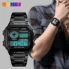 Skmei Top Luksusowy Sport Sport Watch Mężczyźni 5Bar Waterproof Watches Pasek ze stali nierdzewnej Digital Watch ELOOJ HOMBRE 1335237M