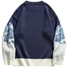 Men's Sweaters Snow Mountain Knitted Sweater Men Streetwear Hip Hop Harajuku Pullover Knitwear Tops 2023 Winter Fashion Jumper Vintage