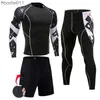 Herrspårar för herrskompression sportkläder kostymer gym tights träning kläder träning jogging sport set löpande rashguard träning för män l23092