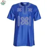 Ethnic Clothing H&D Embroidery Dashiki Men T-shirt African Outfit Short Sleeve Shirts Fashion Man Streetwear Traditional Casual Te206i