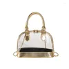 Evening Bags Razaly Brand High Quality Summer Candy Shell Bag Woman Cute Transparent Handbag Gold Chain Clear Pu Leather Pvc Small Hard