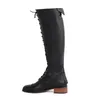 Bottes Classique noir femmes cavalier équitation bottes décontractées en cuir lisse genou haut chaud haute longue montagne Cowboy Botas Femininas 230920