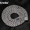 Chokers Uwin 9mm Iced Out Micro Pave Sätt kubanska halsband Bling Cubic Zirconia Cuban Link Chain Armband Choker Hip Hop Jewelry 230920