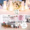 Porte-clés 18pcs acrylique hexagonal blanc clair avec cadre de table de support bricolage numéro de banquet de mariage nom signe de fête décor