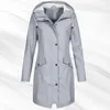 Trench-coat à capuche pour femme, veste coupe-vent, coupe cintrée, manteau à la taille, pour la vie quotidienne, le travail, le Shopping, D88