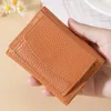 Plånböcker mode kvinnor plånbok kort äkta läder kvinnlig mynt handväska korthållare lyx trifold design pengar väska kvalitet