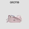 Grotto Kişisel Müzik Cinsiyetsiz Siyah Taş Çantalar Küçük Fold Premium Hissedilmiş Büyük Kapasite Bir Omuz Crossbody Azınlık Basitliği